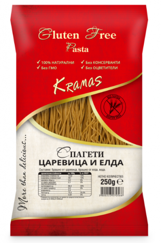Pasta from corn and buckwheat flour